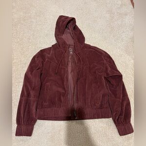 Corduroy Hooded Zip Up Jacket